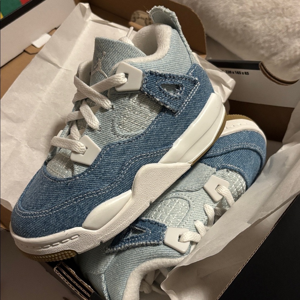 Stylish Denim Kids Sneakers - Picture 3 of 4